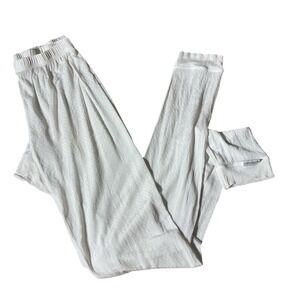 Terramar Thermasilk Womens White 100% Pure Silk Pointelle Thermal Leggings Sz M